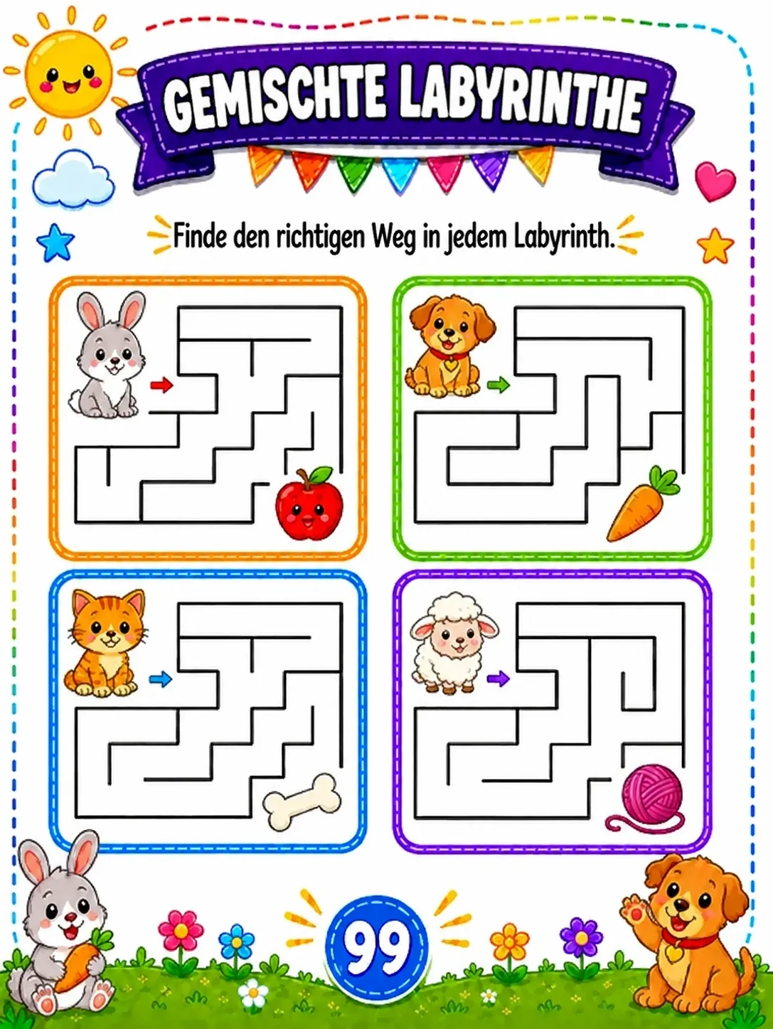 Arbeitsblatt: Gemischte Labyrinthe