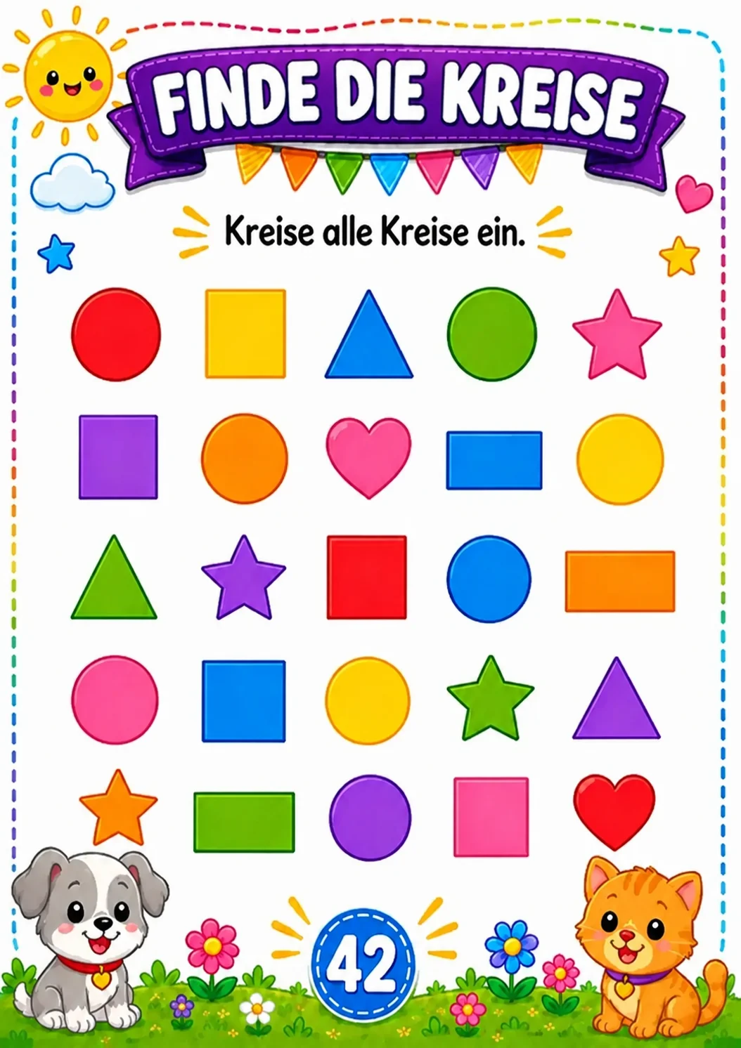 Arbeitsblatt: Finde die Kreise