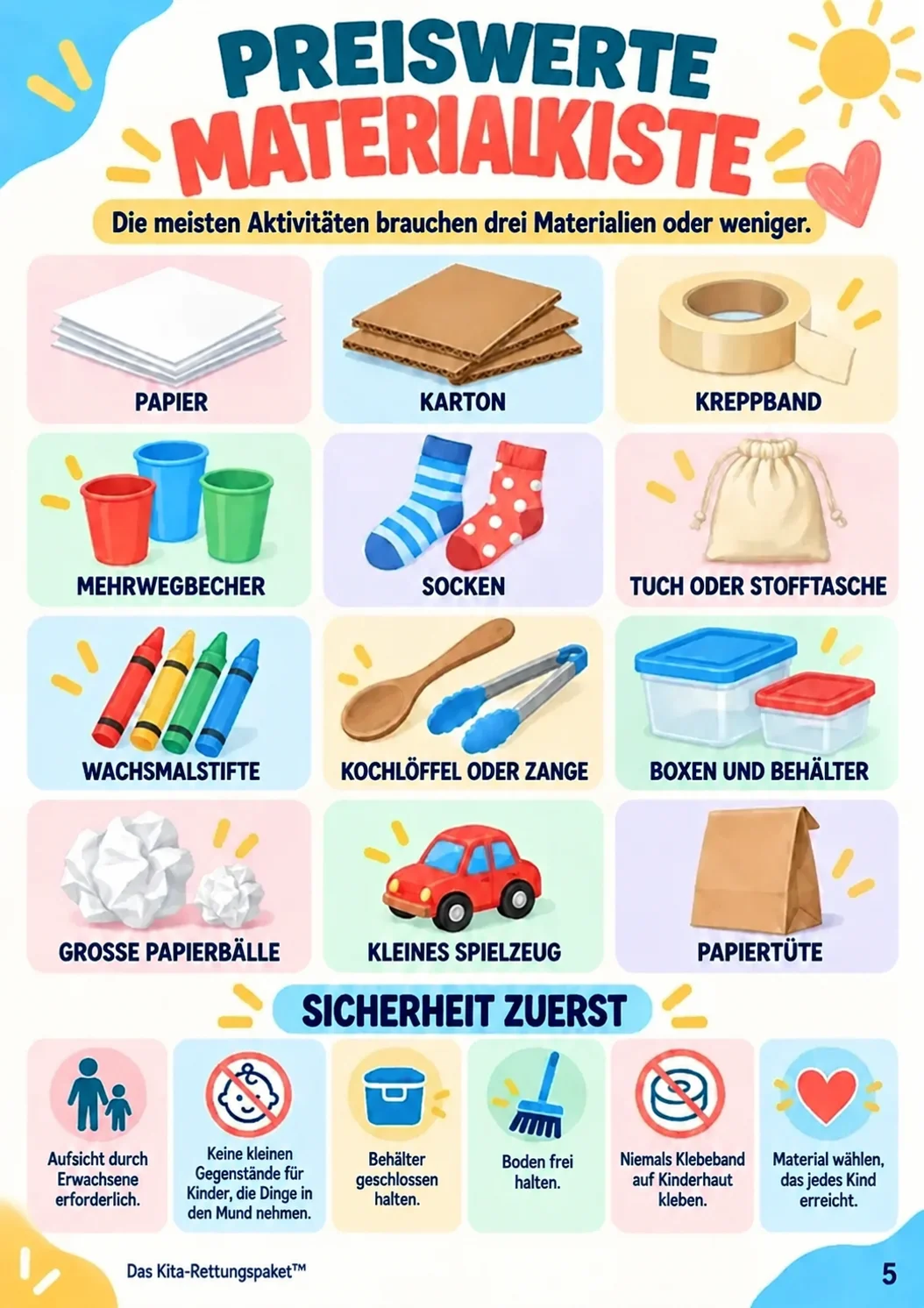 Materialkiste für Aktivitäten